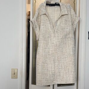 Zara Cream Textured Mini Dress